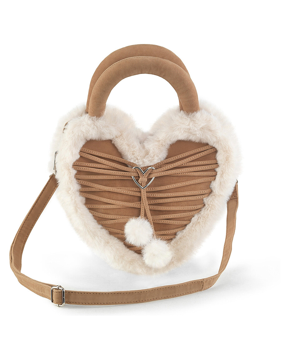 Demonia Cult Demonia Faux Fur Heart-Shaped Purse