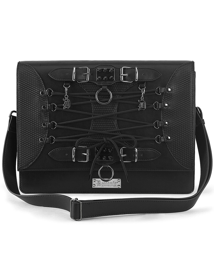 Demonia Cult Demonia Vegan Leather Large Crossbody Bag