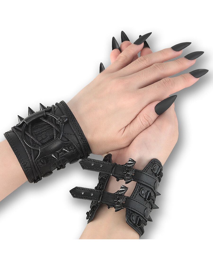 Demonia Cult Demonia Spiked Wrist Cuff (Pair)